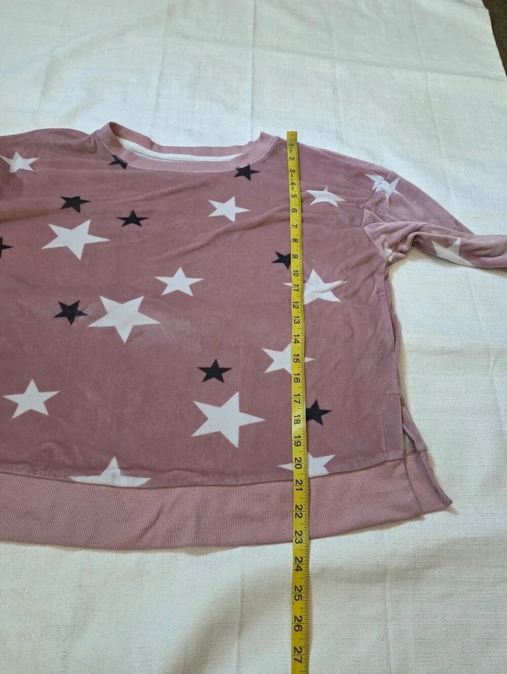 Simply Vera Vera Wang Pink Star Plush Pajama Set Sweatshirt Jogger Size Small